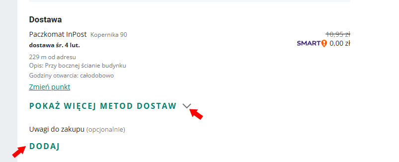 Jak wybrać formę dostawy na allegro